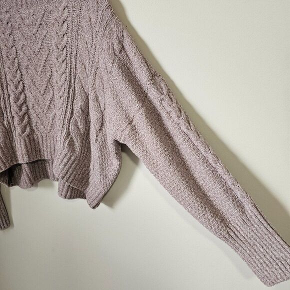 NEW PINK ROSE CABLE KNIT CHENILLE MOCK NECK SWEATER SIZE XL - Picture 11 of 16